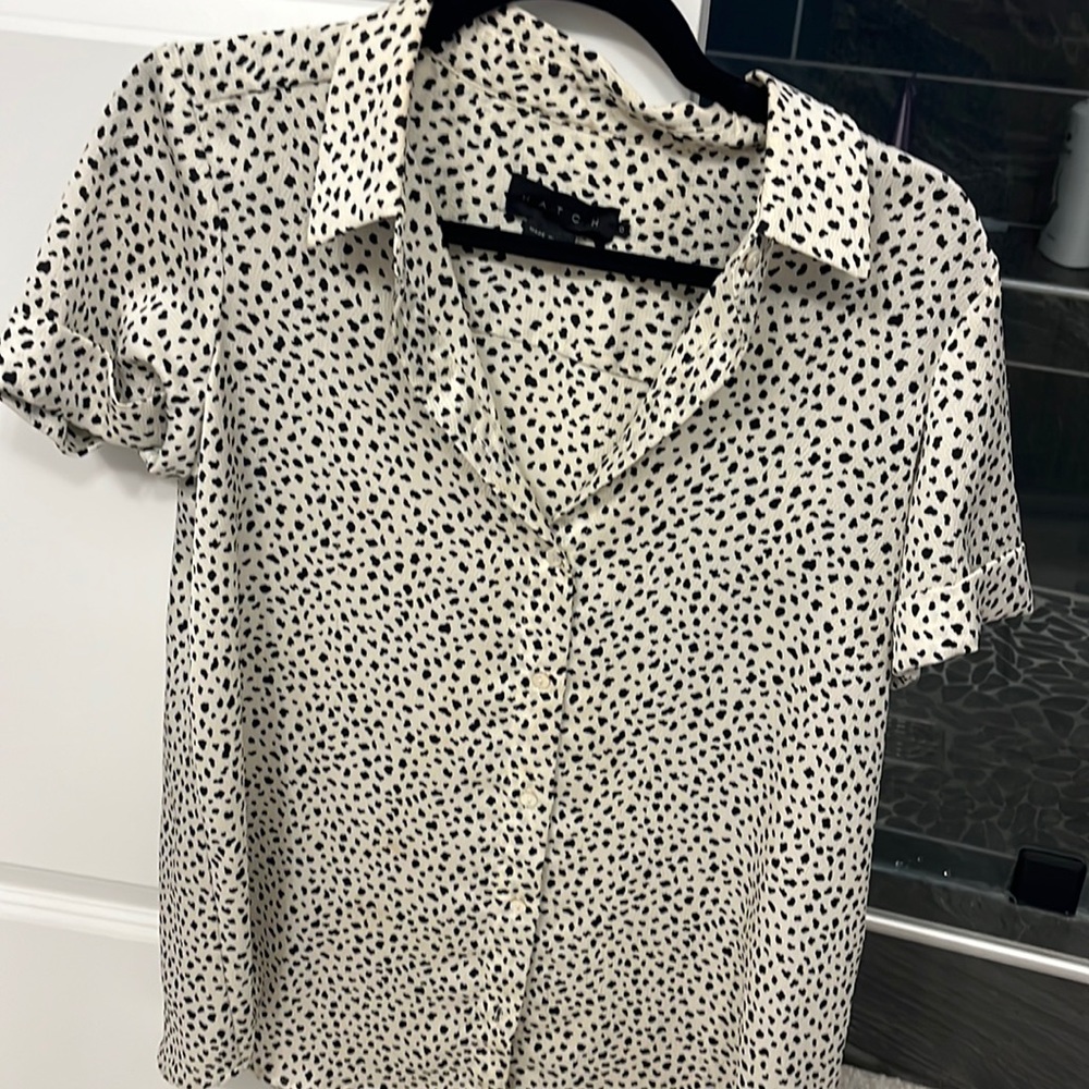 Hatch maternity black and white button down blouse